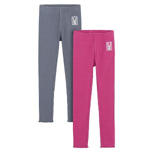Pink and grey leggings- 2 pack
