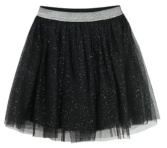 Black polka dot tulle skirt