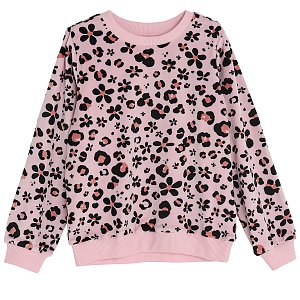Pink  sweatshirt with flowers print