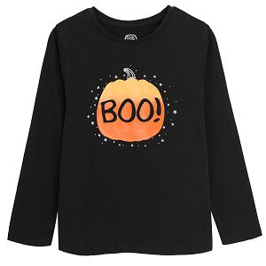 Μπλούζα μακρυμάνικη με στάμπα κολοκύθα BOO