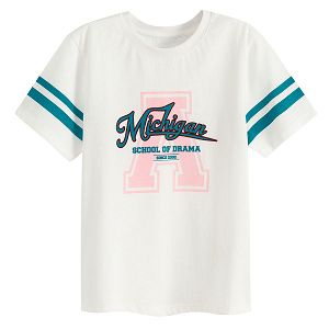 Μπλούζα κοντομάνικη λευκή με στάμπα MICHIGAN