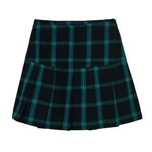 Black and green checked skirt
