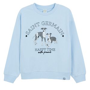 Light blue swetashirt with dogs print
