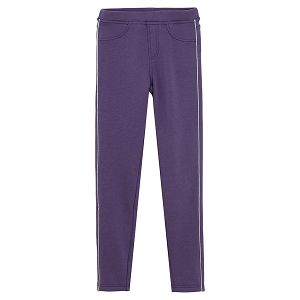 Κολάν μωβ με επένδυση fleece