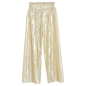 Gold pleated pants