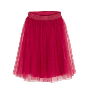 Red tulle skirt