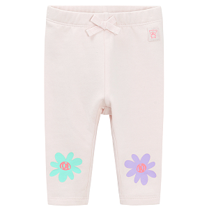 Pink leggings with flowers print