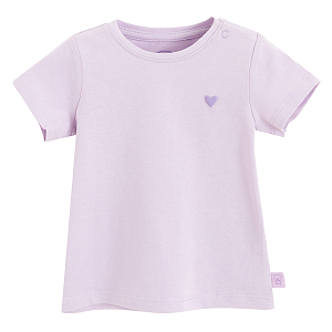 Purple T-hirt with small heart print