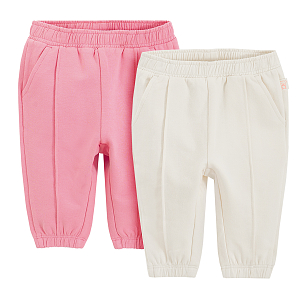 White and pink sweatpants- 2 pack