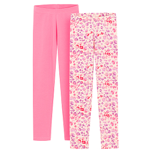 Pink and floral leggings