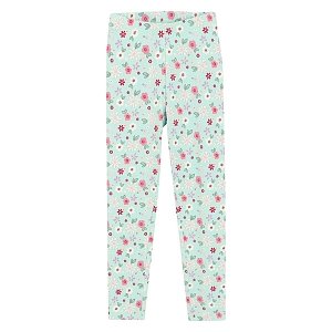 Mint floral leggings