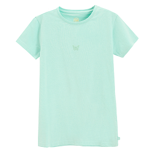 Mint short sleeve T-shirt with small butterfly print