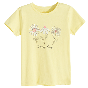 Yellow T-shirt with daisies print