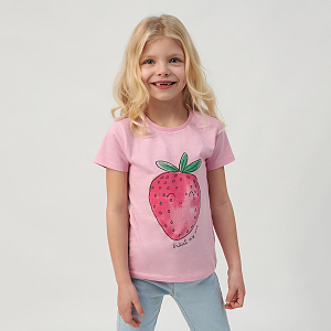 Pink T-shirt with strawberry print