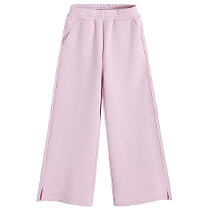 Pink wide leg jogging pants