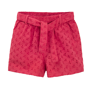 Pink shorts with knot belt