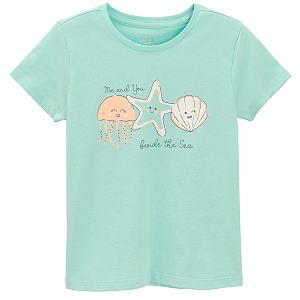 Turquoise T-shirt with seaworld print