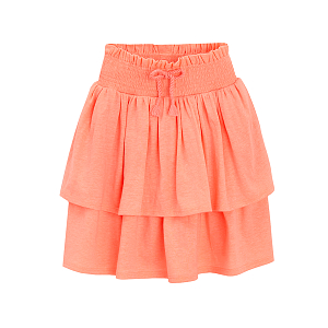 Peach skirt with ruffles