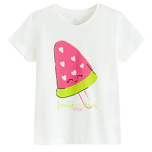 White T-shirt with watermelon print
