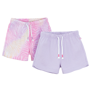 Shorts 2-pack purple and tie dye pink