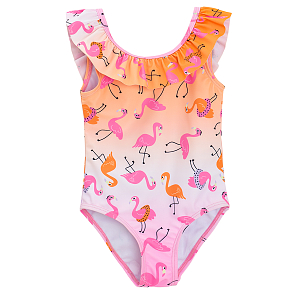 Swimsuit with flamingo print