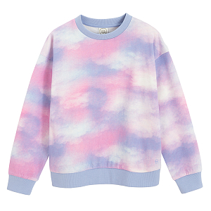 Φούτερ μωβ με εφέ tie dye