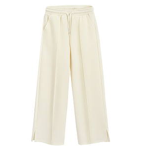 Beige straight leg pants with cord