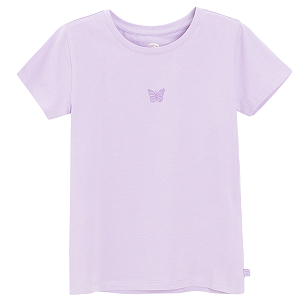 Purple T-shirt with small butterfly print