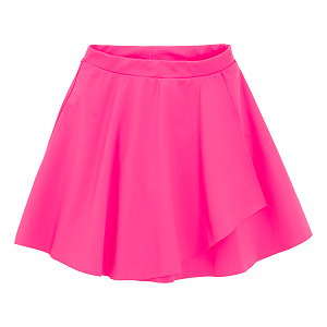 Pink leggings and fucshia wrap skirt