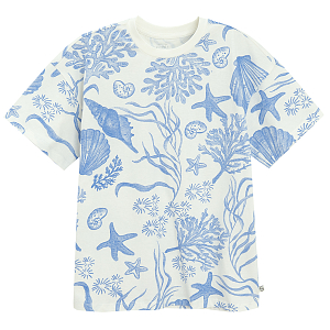 White T-shirt with sea world print