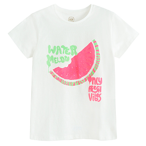 Short sleeve T-shirt white with watermelon print
