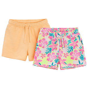 Yellow and floral shorts- 2 pack