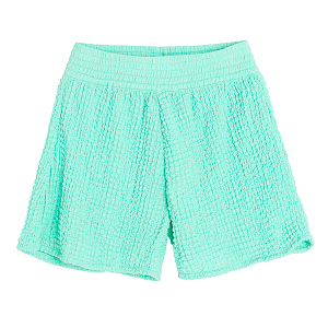 Turquoise shorts with elastic waist
