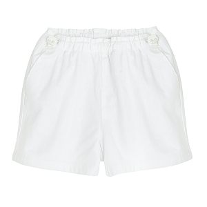 White high waist shorts with elastic waist