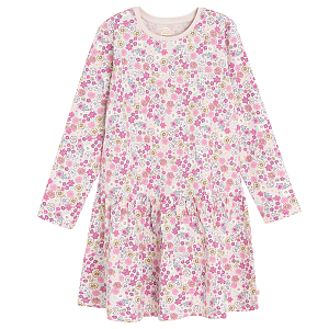 Pink floral long sleeve dress