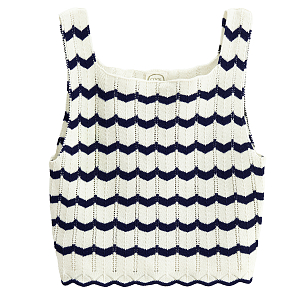 Μπλούζα crop top πλεκτή αμάνικη