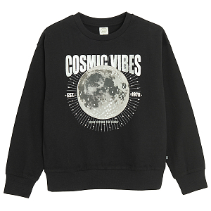 Φούτερ μαύρο με στάμπα Cosmic Vibes
