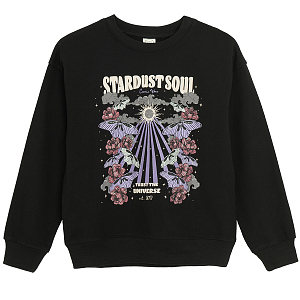 Φούτερ μαύρο με στάμπα Stardust Soul