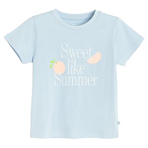 Μπλούζα κοντομάνικη γαλάζια με στάμπα SWEET LIKE SUMMER