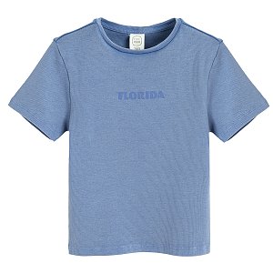 Μπλούζα κοντομάνικη γαλάζια με στάμπα FLORIDA