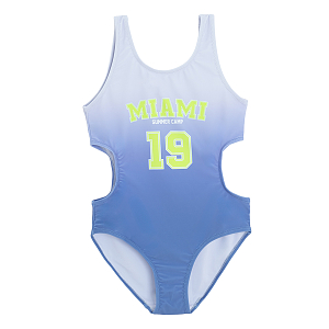 Μαγιό ολόσωμο μπλε με στάμπα MIAMI