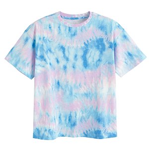 Μπλούζα κοντομάνικη μπλε και μωβ με εφέ tie dye