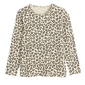 Μπλούζα μακρυμάνικη με στάμπα animal print
