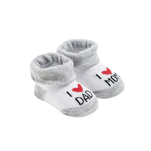 Newborn socks- I love mom and I love dad print