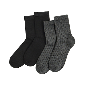 Κάλτσες 2 ζεύγη μαύρες και γκρι