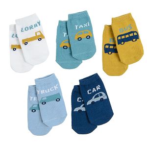 Socks with vehicles print 5-pack