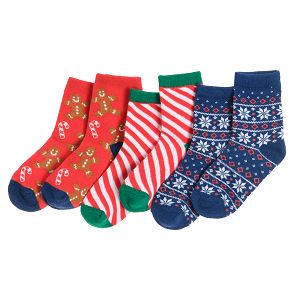 Κάλτσες 3 ζεύγη χριστουγεννιάτικες κάλτσες