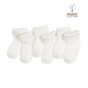 White socks from organic cotton - 3 pack