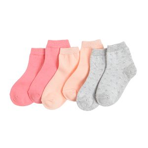 Fucshia pink and grey socks 3-pack