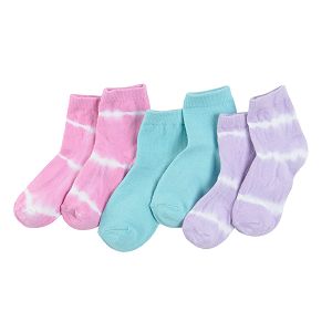 Κάλτσες 3 ζεύγη με εφέ tie dye